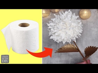Paper Flowers Easy DIY. Toilet Paper Roll Crafts Flower