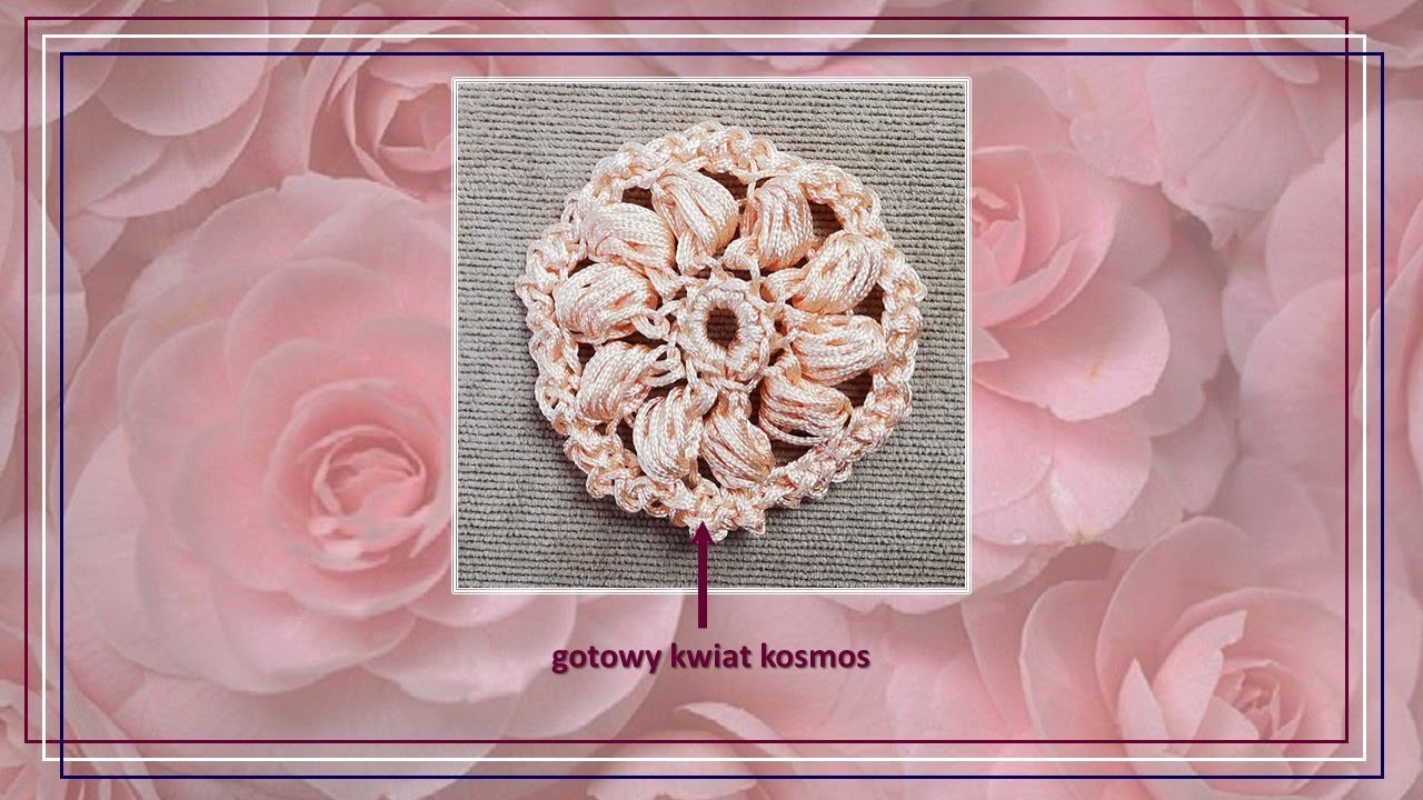 #Szydełko​​​ - motywy dekoracyjne. Kwiat: kosmos. #Crochet - decorative motifs. Flower: cosmos.