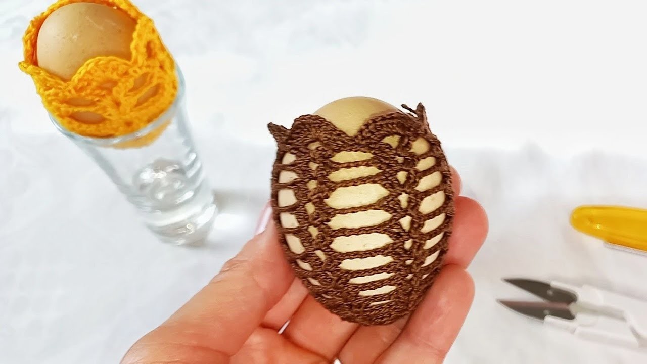 Szydełkowy koszyczek osłonka na wielkanocne jajka. #Crochet basket, cover for Easter eggs.