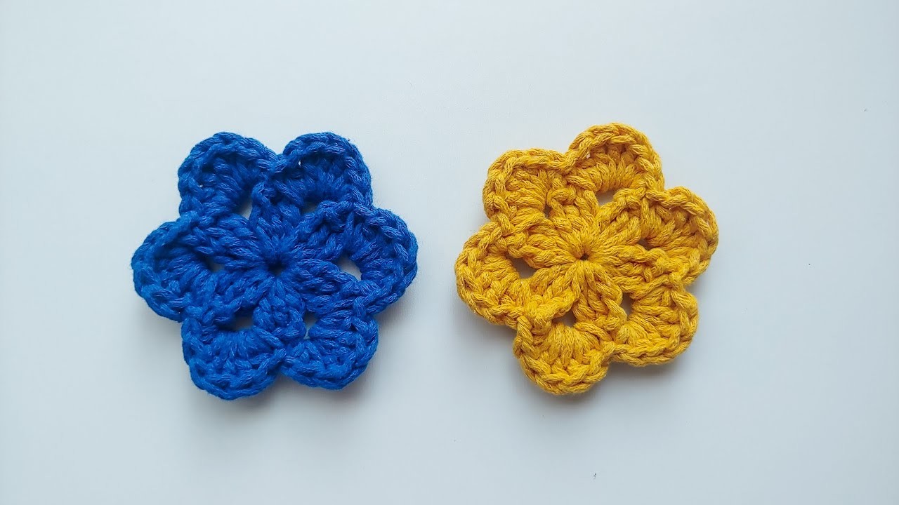 Kwiatek na szydełku ze sznurka bawełnianego. Wzór nr 2 Flower crochet