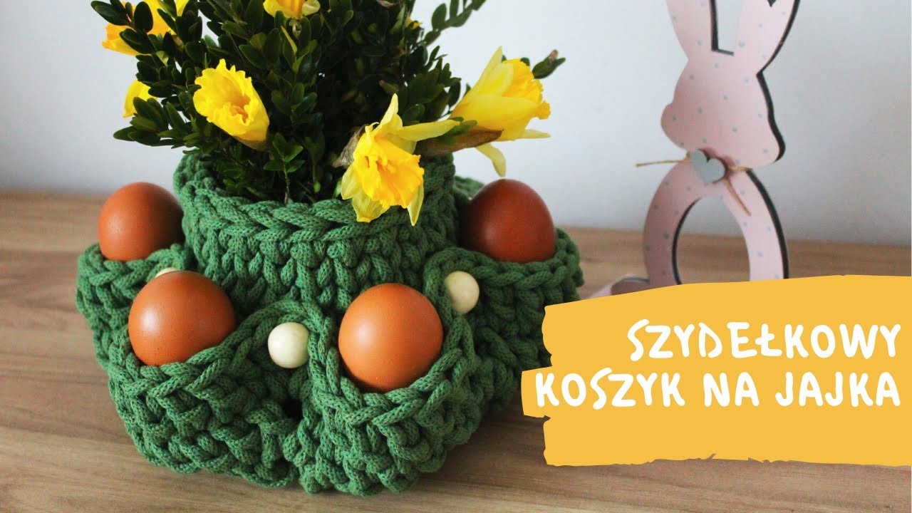Wielkanocny koszyk na szydełku. Crochet Easter basket.