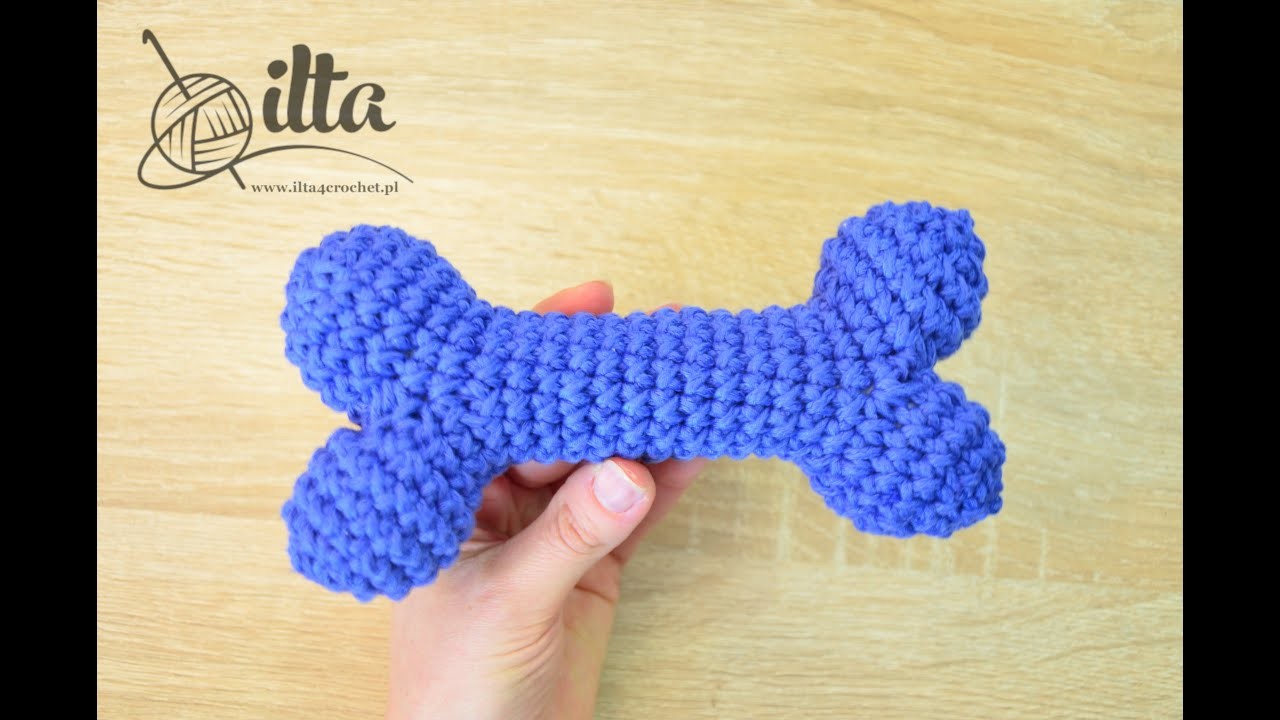 Jak zrobić kość zabawkę dla psa - ilta4crochet - crochet dog bone toy
