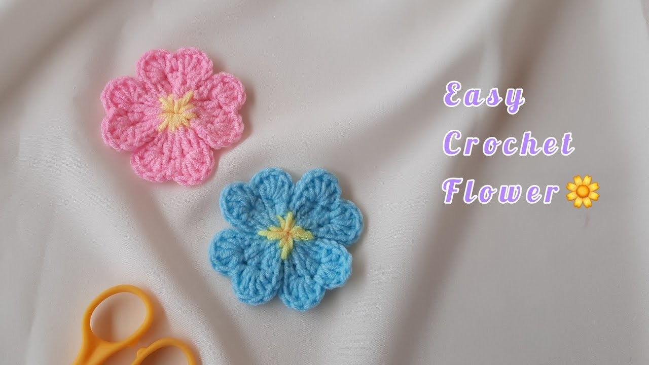 ???????? สอนถักดอกไม้ไหมพรมง่ายๆ | crochet flower | Kataiythong Crochet | Ep.64