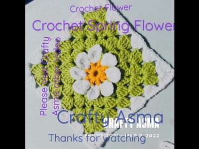 কুশি কাটার ফুল | CROCHET Granny Flower Square | Crafty Asma