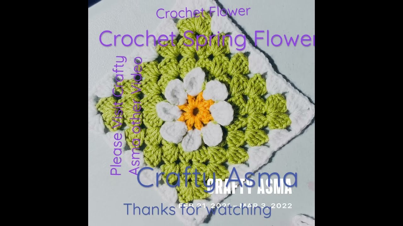কুশি কাটার ফুল | CROCHET Granny Flower Square | Crafty Asma