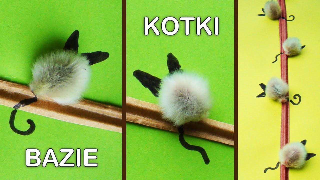 Bazie kotki | Bazie wielkanocne | Prace plastyczne dla dzieci. Cats crafts for preschoolers