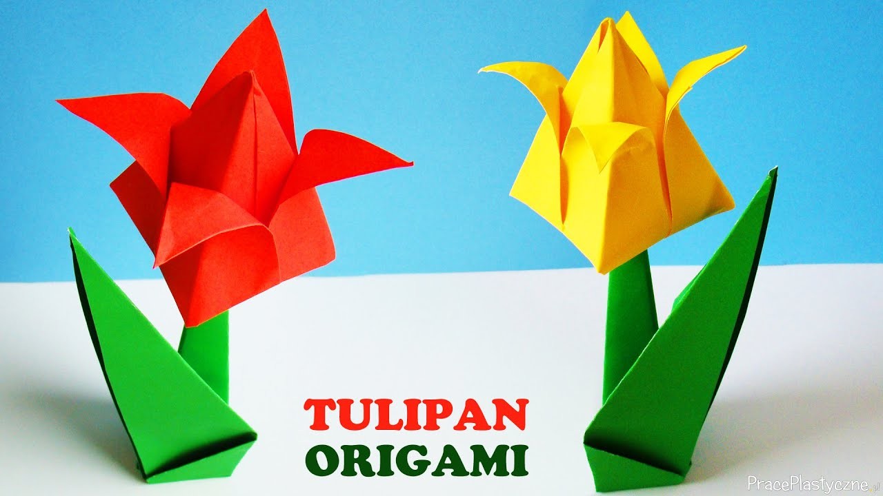 Jak zrobić tulipana? ???? Piękny, stojący tulipan z papieru | Tulipan origami | Praca plastyczna | DIY