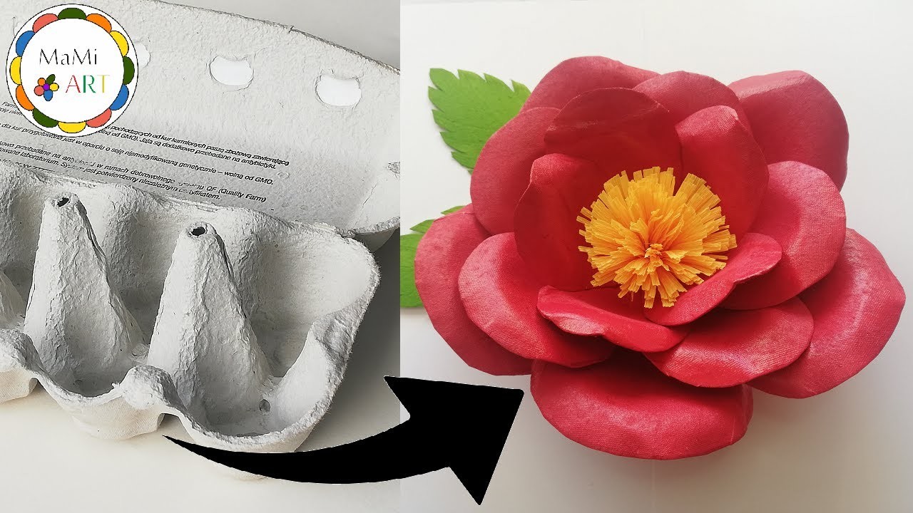 Niezwykła róża z opakowań po jajkach ???? Recykling ♻️ EASY DIY ROSE FROM AN EGG CARTON