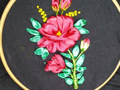 রিব্বন দিয়ে ফুল তৈরি | Ribbon Rose Design | EZY KAJ |