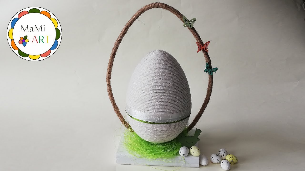 Jak zrobić ozdobę wielkanocną– jajko owijane sznurkiem | Dekoracja wielkanocna ze sznurka
