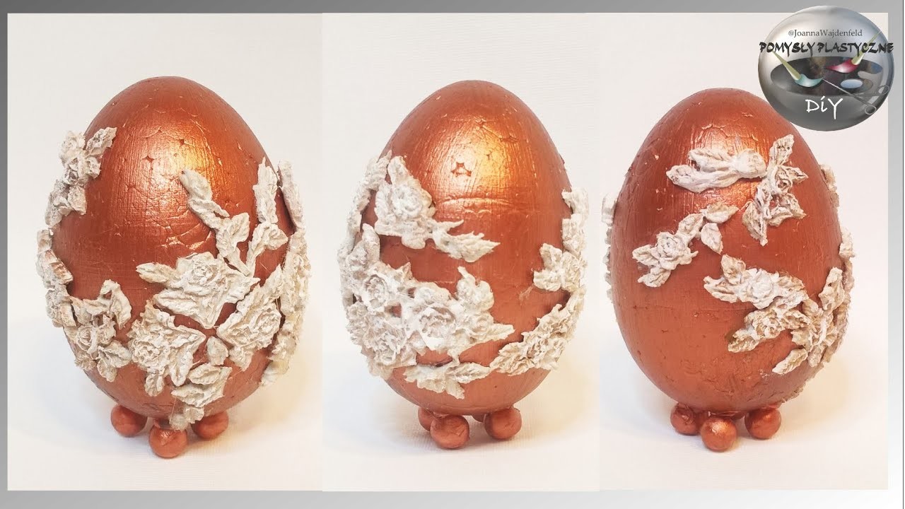 Jak zrobić wielkanocne jajo ozdobione masą strukturalną - Pomysły Plastyczne DiY