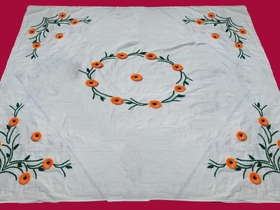Sun Flower Hand Embroidery Bedseet Design By Desi Design |  हैंड एंब्रायडरी बेडशीट डिजाइन |