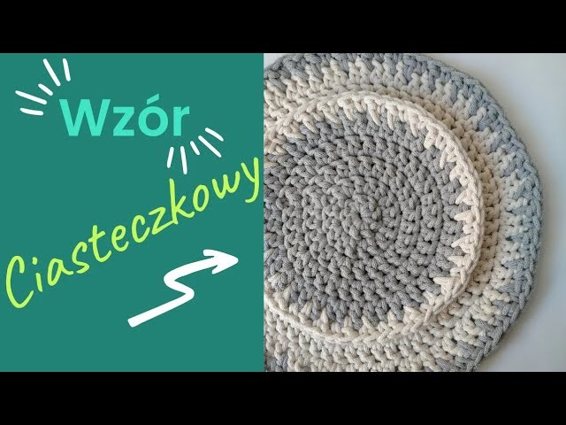 Ciasteczkowe ⚛️ wykończenie na szydełku dywanu ze sznurka bawełnianego rug crochet