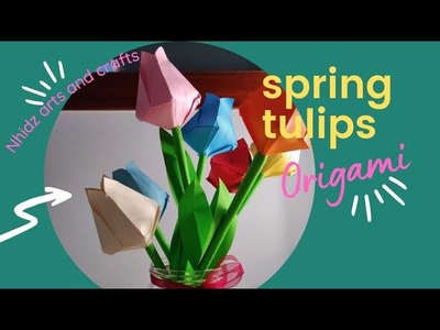 SPRING TULIPS ORIGAMI || SPRING FLOWER PAPER CRAFT