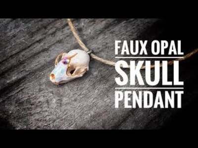 Faux opal skull pendant