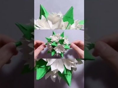 【DIY Origami】「Lobivia flower」比捧花还美的，解压Step by step Origami Video