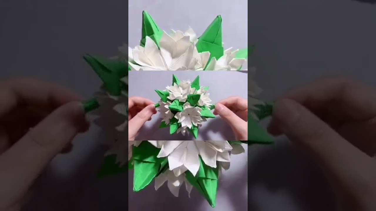 【DIY Origami】「Lobivia flower」比捧花还美的，解压Step by step Origami Video