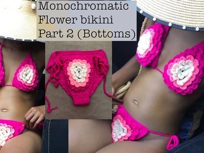 Monochromatic flower bikini bottom