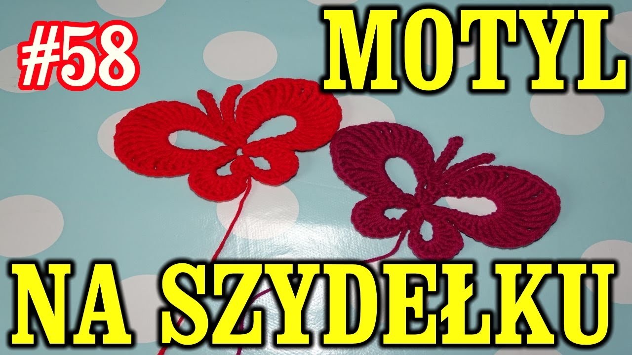 Motylek aplikacja na szydełku crochet, crochet butterfly, papillon, tutorial, amigurumi, spring  #58
