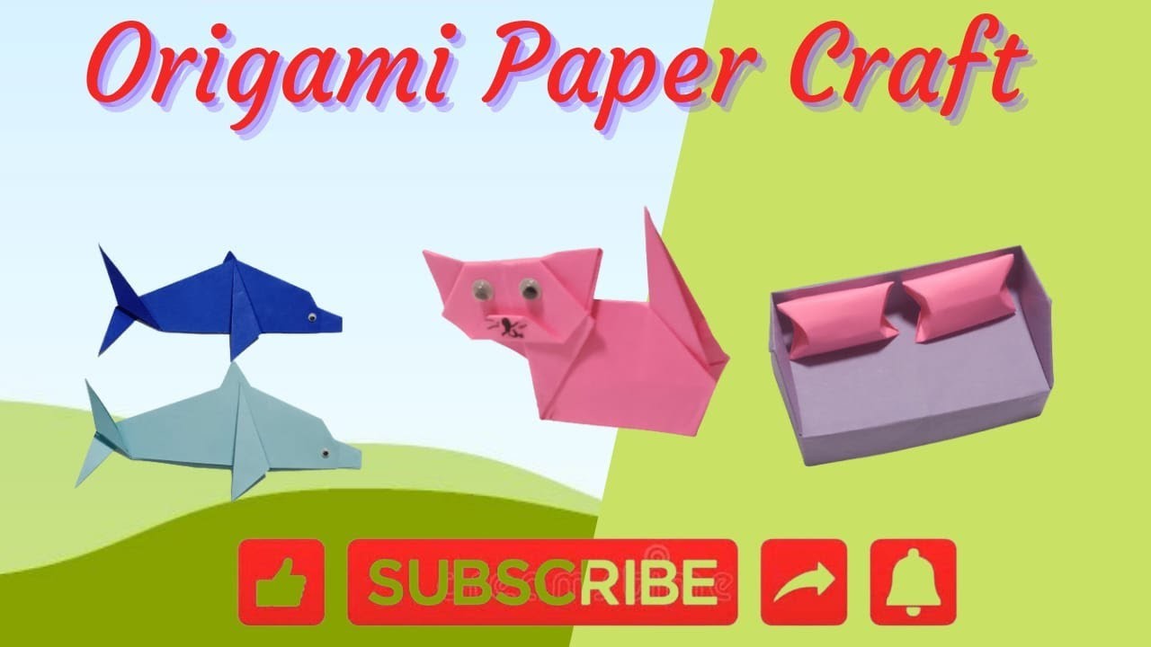 #mbmanbatcraft&toys#origami#papercraft#dolfin#cat#sofa   DIY origami 3 \\ Easy paper Craft.