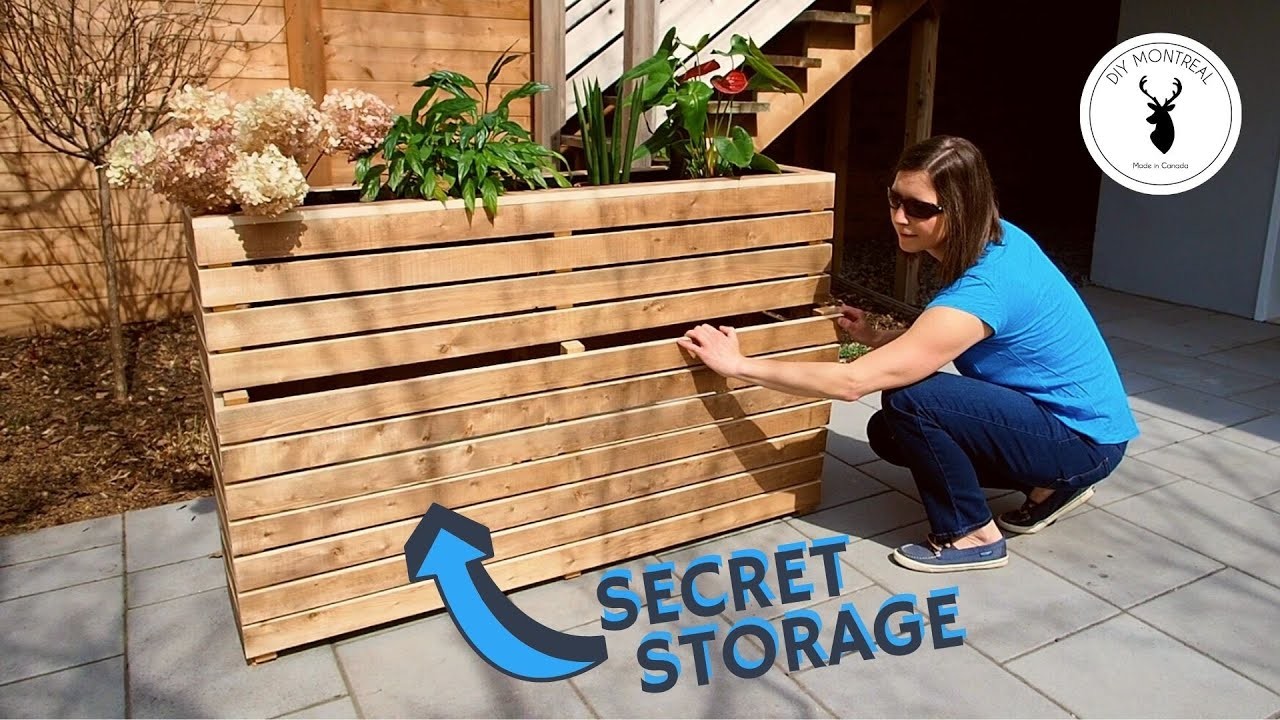Planter Box with Secret Hidden Storage DIY