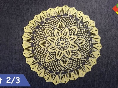 Serwetka nr 8 rząd 13-21. łapacz snów. Crotchet doily number 8 row 13-21