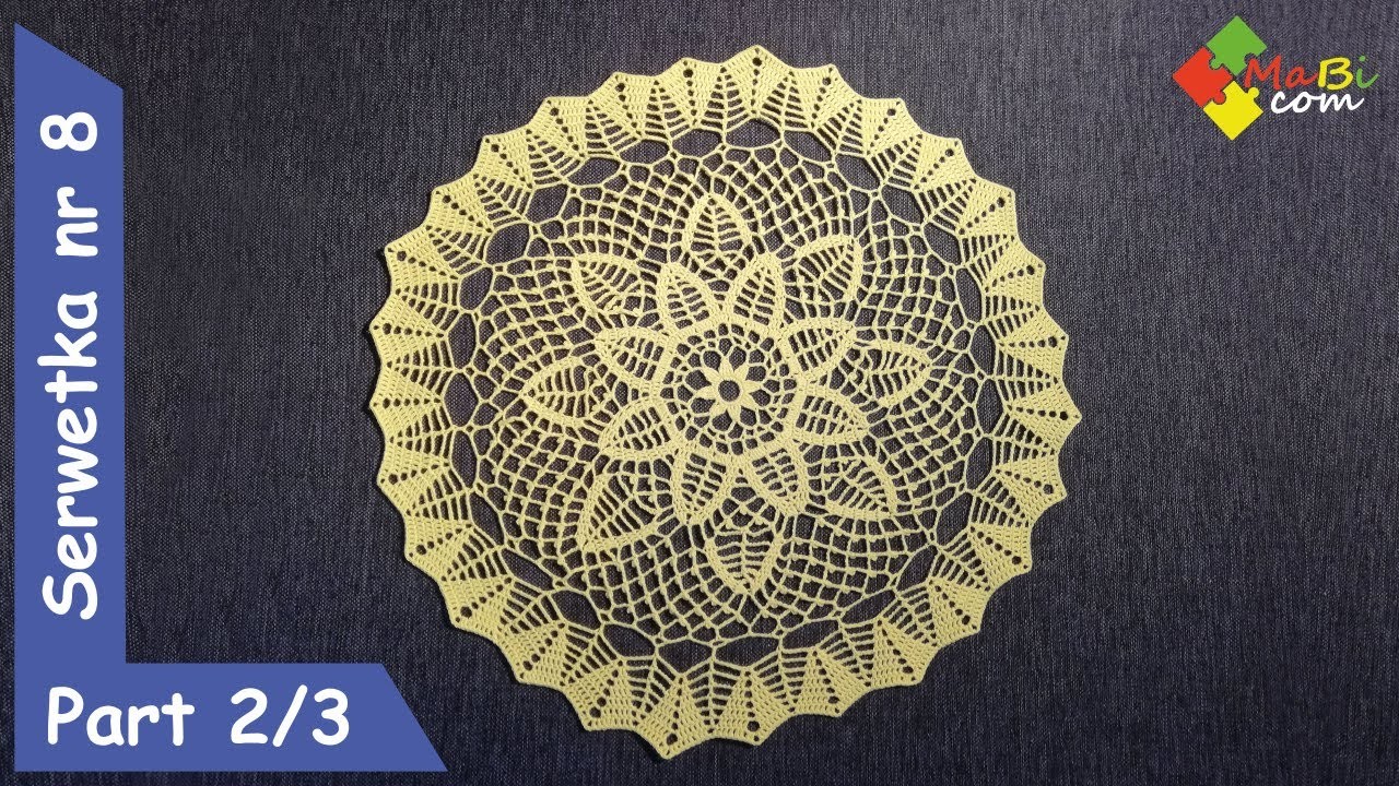 Serwetka nr 8 rząd 13-21. łapacz snów. Crotchet doily number 8 row 13-21