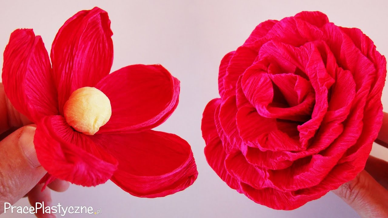 Jak zrobić kwiaty z krepiny? Najpiękniejsze kwiaty z krepiny | Róża z krepiny. Crepe Paper Flowers