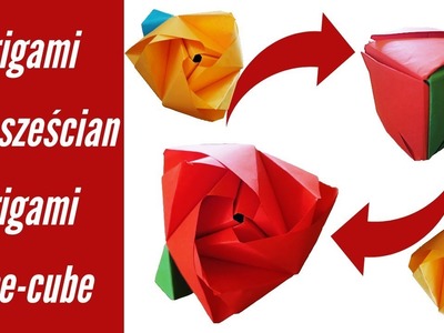 Origami róża -szescian. Bez kleju origami modułowe.Origami rose -cube.Adhesive-free modular origami????