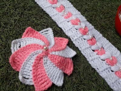 Toran flower #crochet pattern #crochet toran design#woolen.makram toran flower design