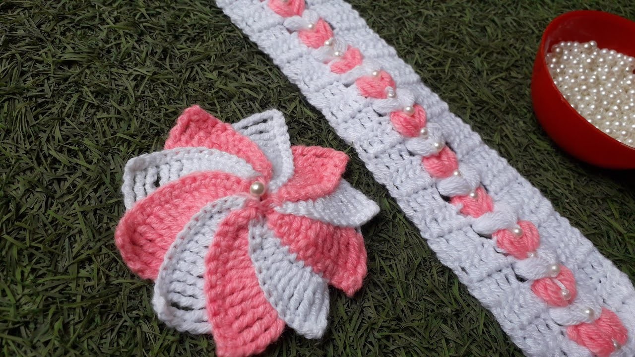 Toran flower #crochet pattern #crochet toran design#woolen.makram toran flower design