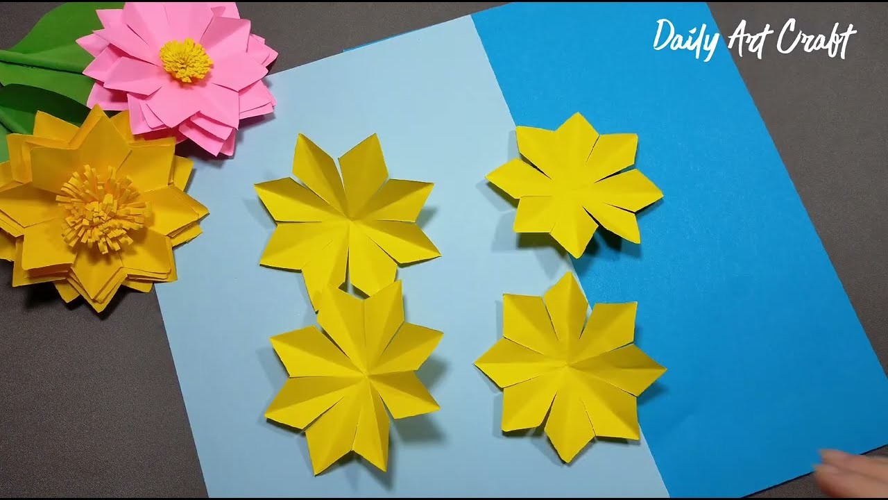 Amazing Yellow Paper Flower Making