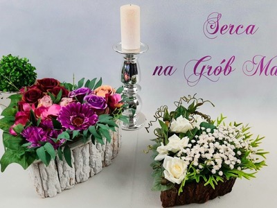 Kompozycje Serca na grób Mamy. Dzień Matki. funeral arrangements. DIY