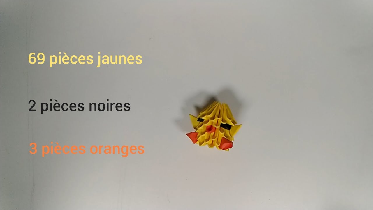 Poussin en Origami 3D - easy - TUTO