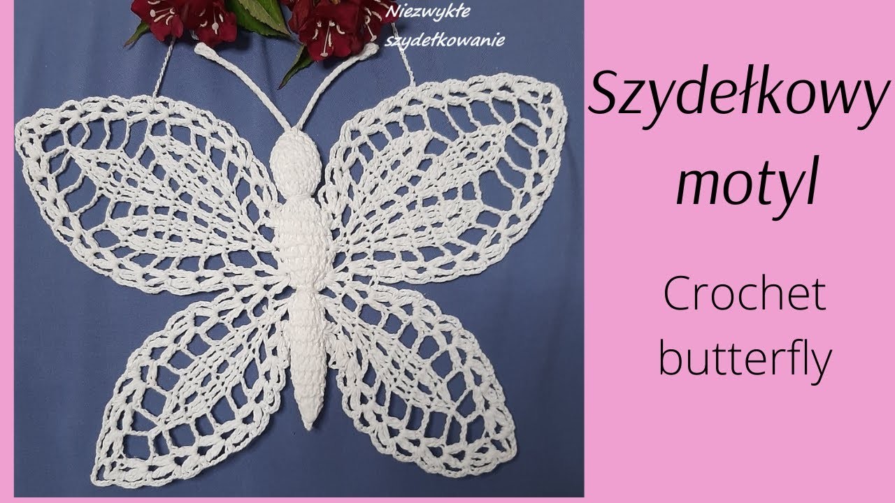 Ażurowy motyl 22 cm, szydełko.  Crochet butterfly. @niezwykleszydelkowanie