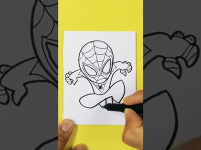 ???? Como Dibujar. SPIDER-MAN kawai a Color #shorts #short