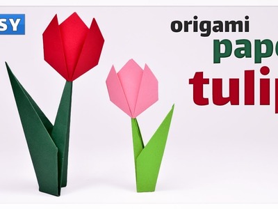 Easy paper tulip origami flower | origami tulip