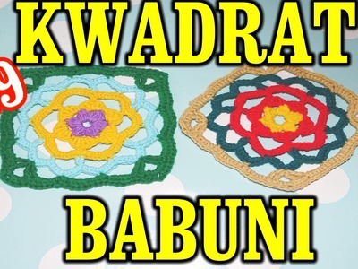 Kwadrat Babuni, Babciny kwadrat na szydełku z motywem Słońca mandali, Granny Square crochet #69
