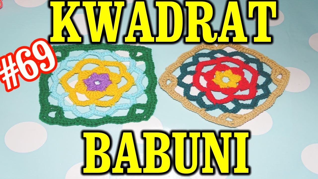 Kwadrat Babuni, Babciny kwadrat na szydełku z motywem Słońca mandali, Granny Square crochet #69