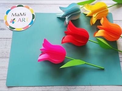3 Proste i szybkie pomysły na kwiaty z papieru  ???? ???? ????Jak zrobić tulipany z papieru???? ???? ????