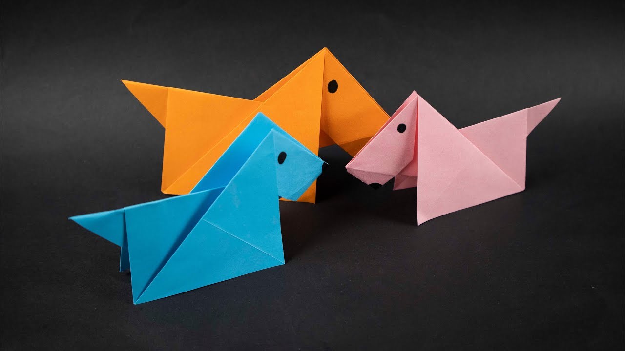 Come fare una Cane Origami tutorial - Lavoretti con la carta (Facile)