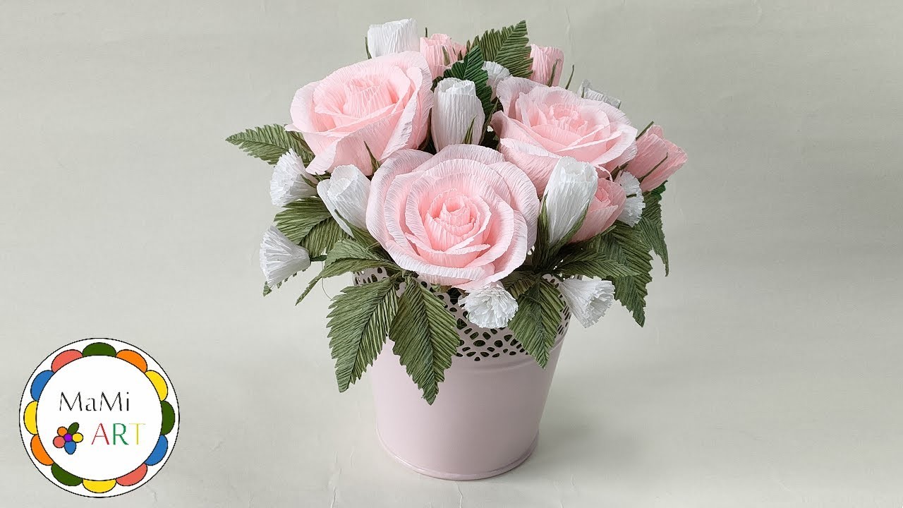 Róża z krepiny, prosty i szybki pomysł na wykonanie ślicznego bukietu  | EASY CREPE PAPER FLOWER