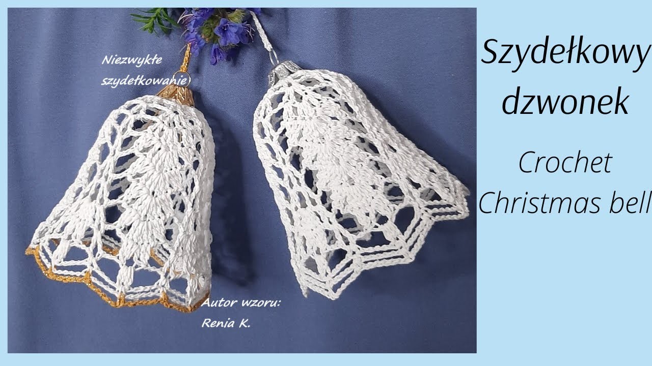 Dzwonek 8 cm szydełko. Wzór.Author pattern Renia K. Crochet bell tutorial.@niezwykleszydelkowanie