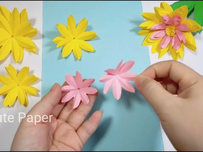 How To Make 3D Beautiful Paper Flowers Easy - Flower Making With Paper