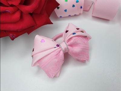 Pink delicate bow. Różowa delikatna kokardka. Ніжний рожевий бантик