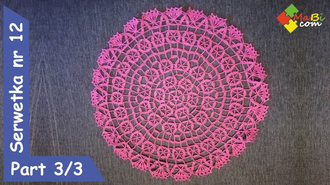 Serwetka nr 12 rząd 14-17. łapacz snów. Crotchet doily number 12 row 14-17