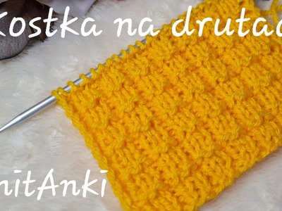 Kostka na drutach #KnitAnki #ażur #druty nadrutach #knitting #knittingpatterns #ażurnadruty