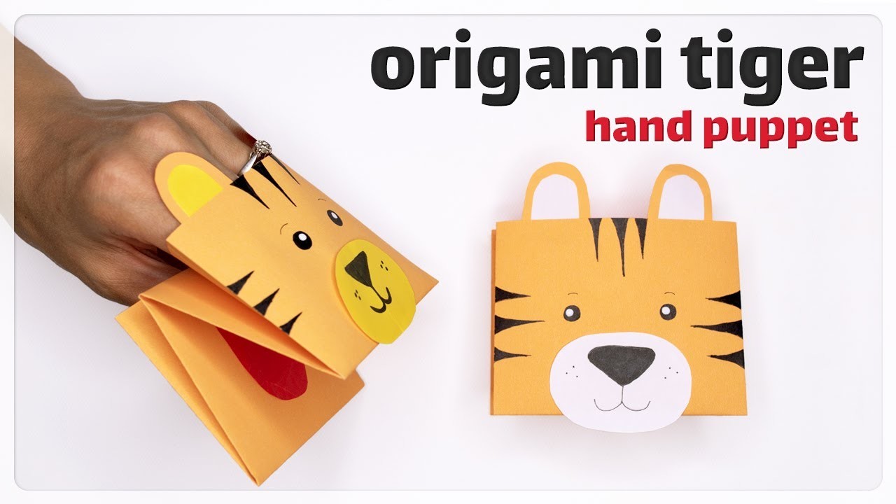 Origami tiger | easy origami tiger hand puppet