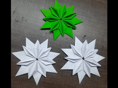 Paper Snowflakes Origami | origami crafts | paper crafts for kids!!