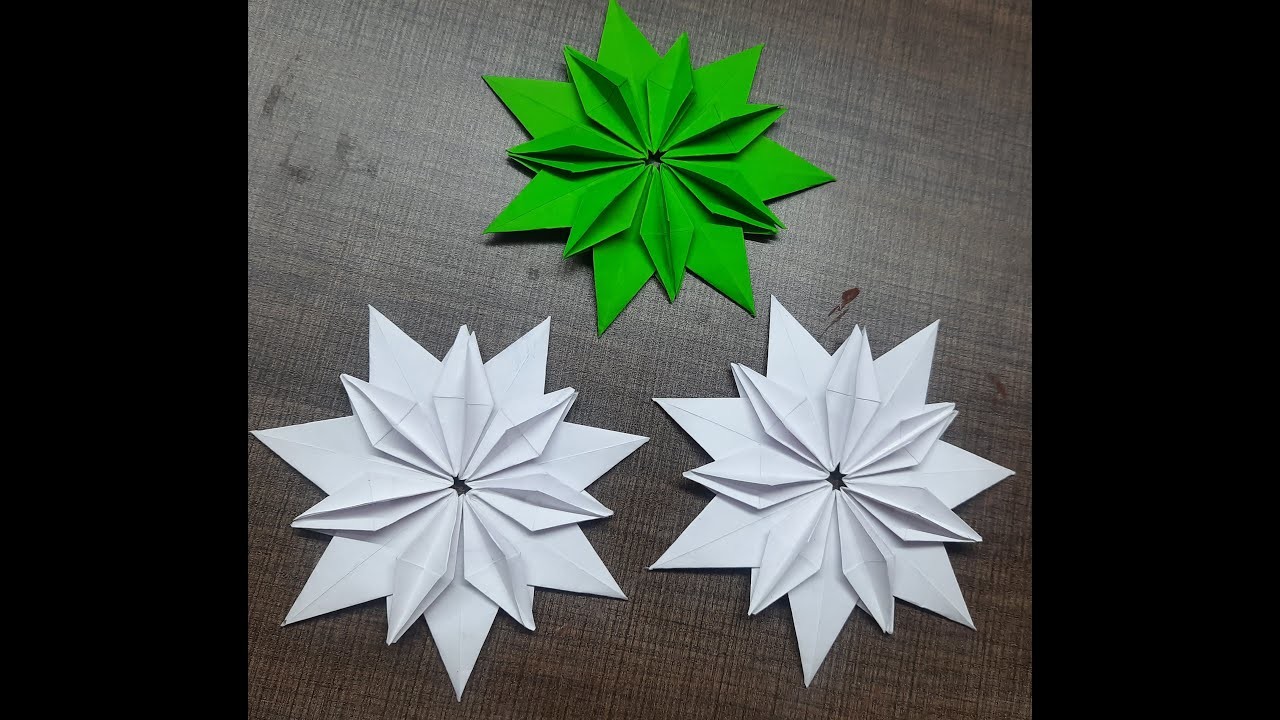 Paper Snowflakes Origami | origami crafts | paper crafts for kids!!